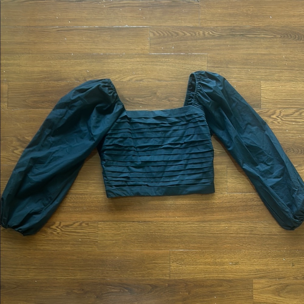 Abercrombie Black Puff Sleeve Top